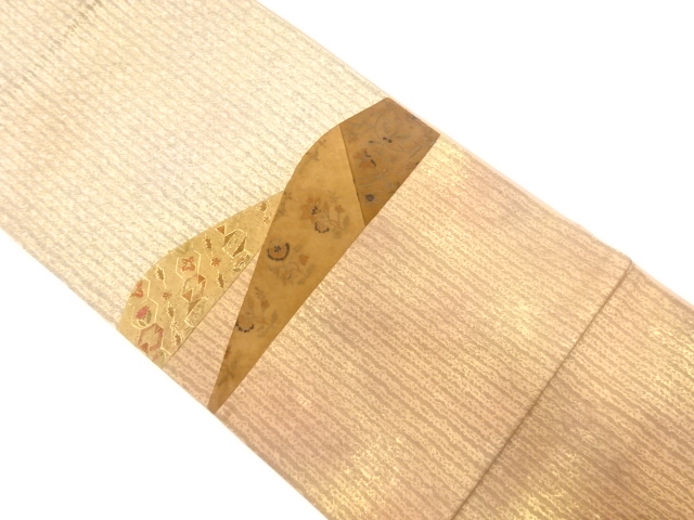 JAPANESE KIMONO / ANTIQUE FUKURO OBI / SILK / WOVEN MOUNTAINS